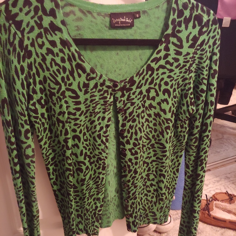 Living Dead Green Leopard cardigan